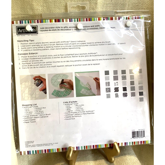 NEW in package 26pc ART MINDS shape and pattern 12x12 paper stencils - Picture 3 of 3